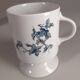 Set of 4 blue flower mugs / cups in Limoges porcelain Castel