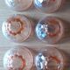 6 small vintage pink glass dessert bowls.