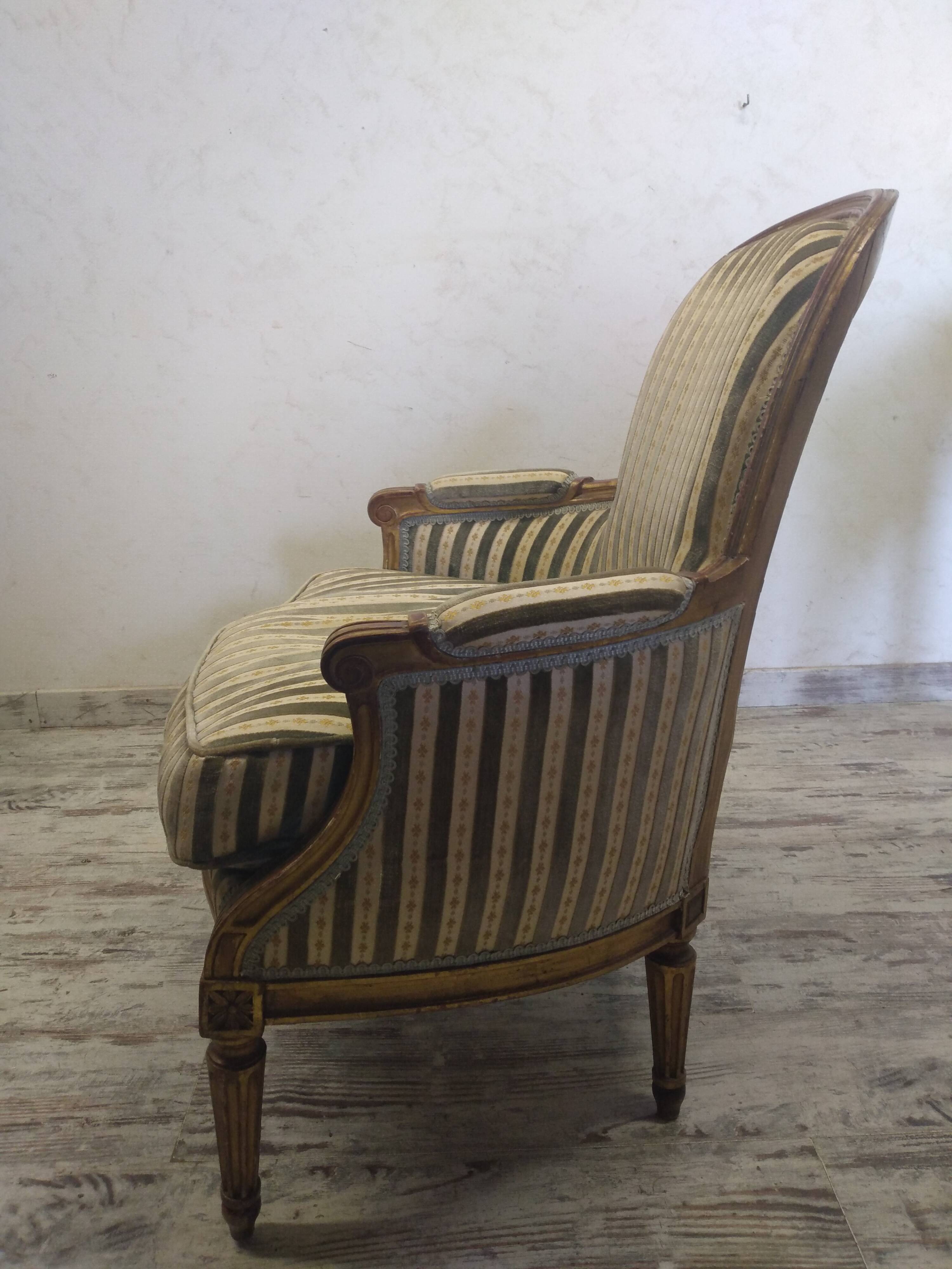 Louis XVI style bergère armchairs