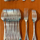 Christofle pearls, dessert cutlery 12 forks 12 spoons 17cm