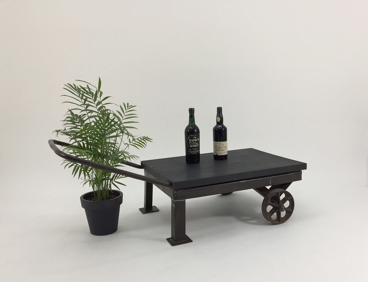 Industrial coffee table natural bog oak