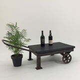 Industrial coffee table natural bog oak