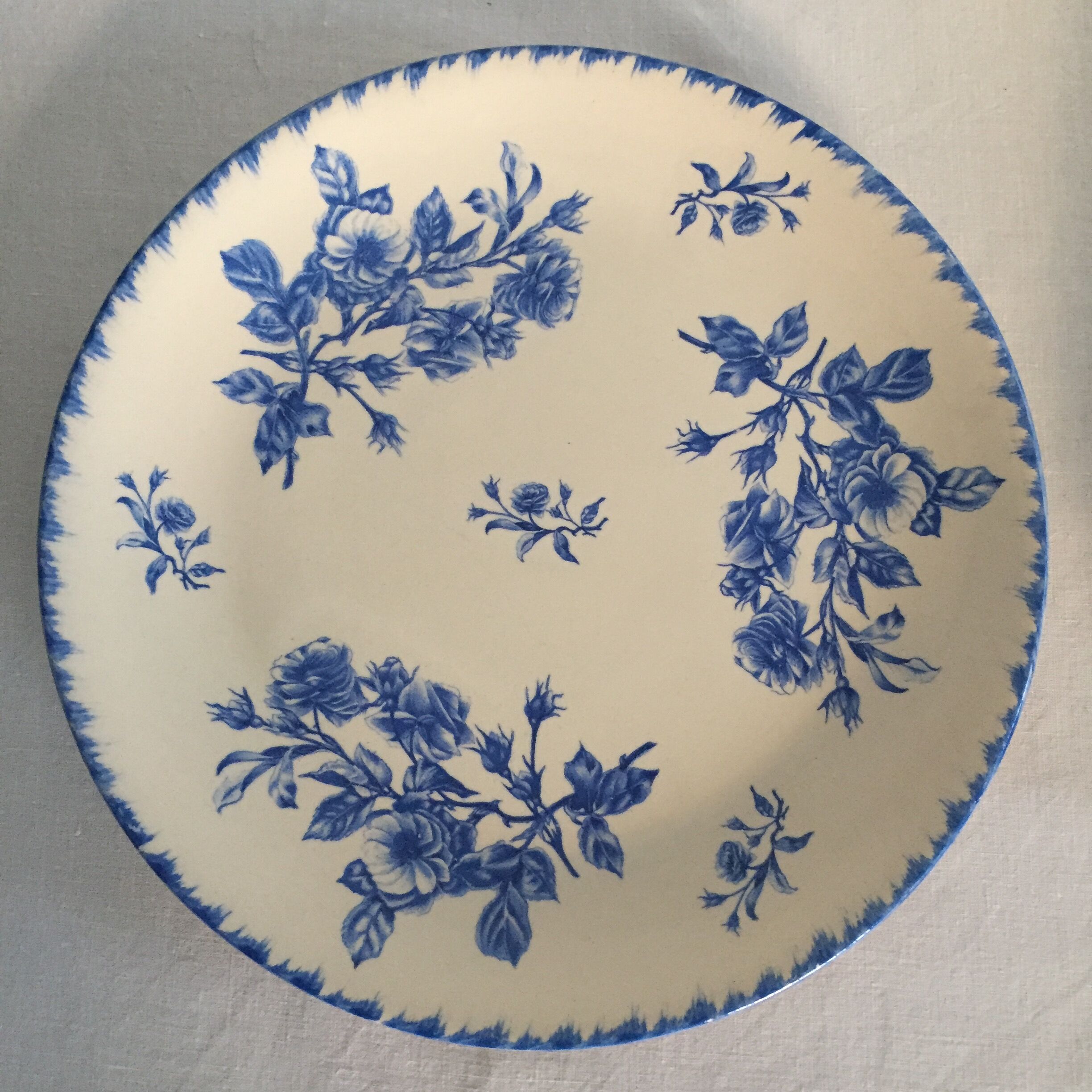 6 flat plates, blue décor