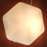 Hexagonal opaline globe ceiling light - 50s/60s