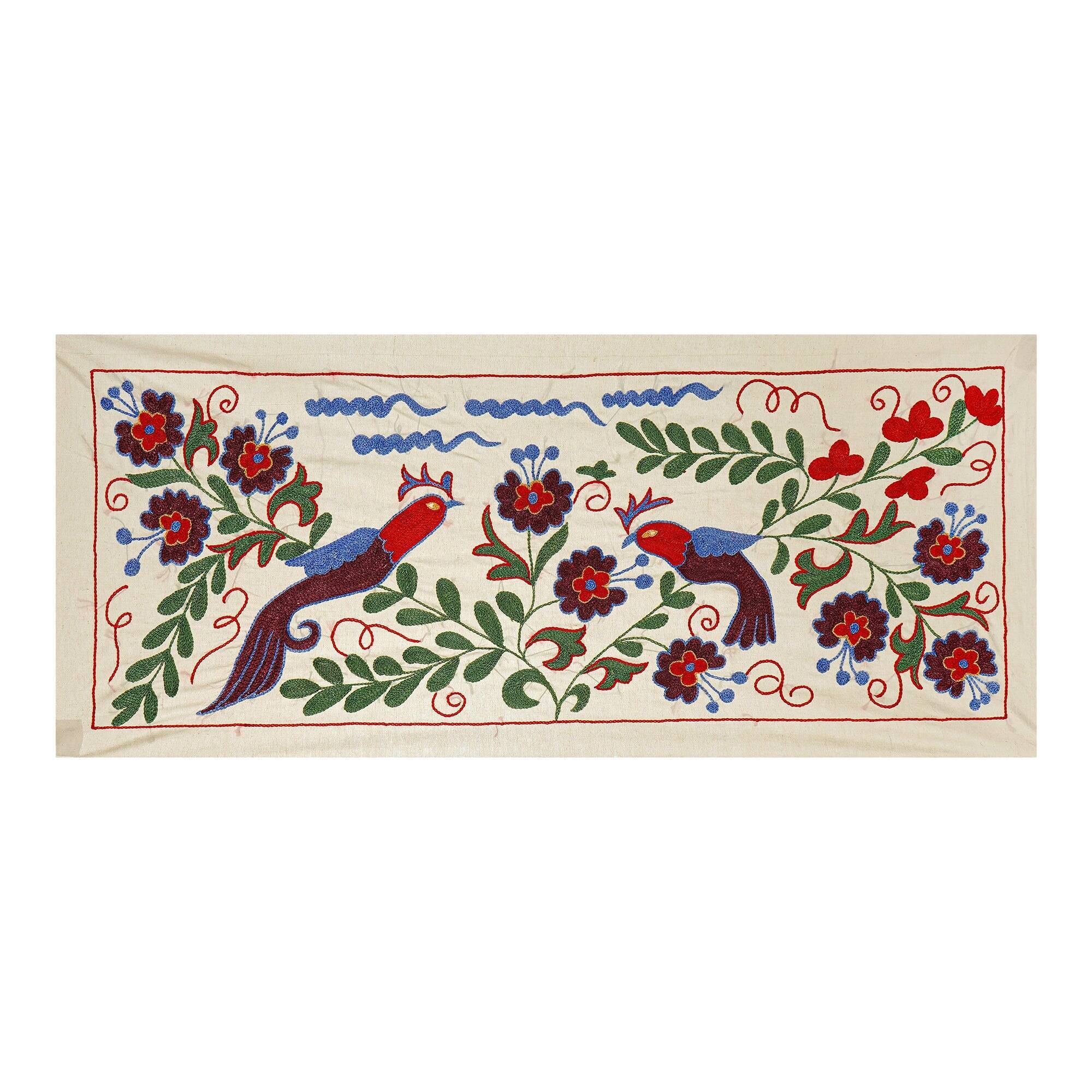 Vintage hand-embroidered tablecloth 44x98 cm