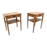 Pair of Swedish elm bedside tables, Sweden, 1950