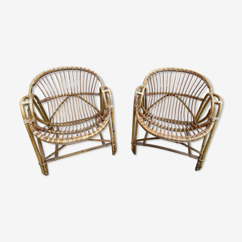 Pair of rattan chairs