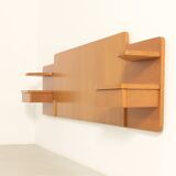 Headboard with teak bedside tables, France, 1960s