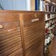 Antique double curtain oak cabinet