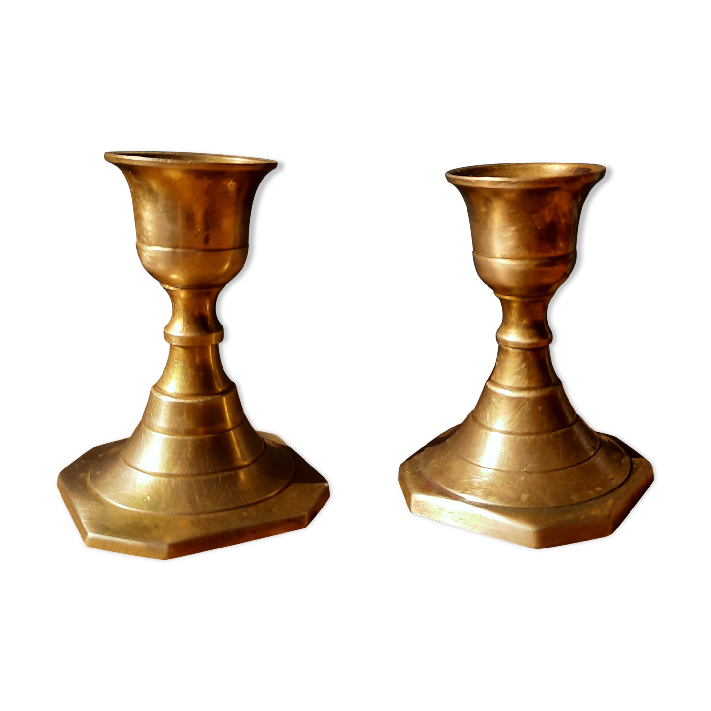 Pair of brass candlesticks