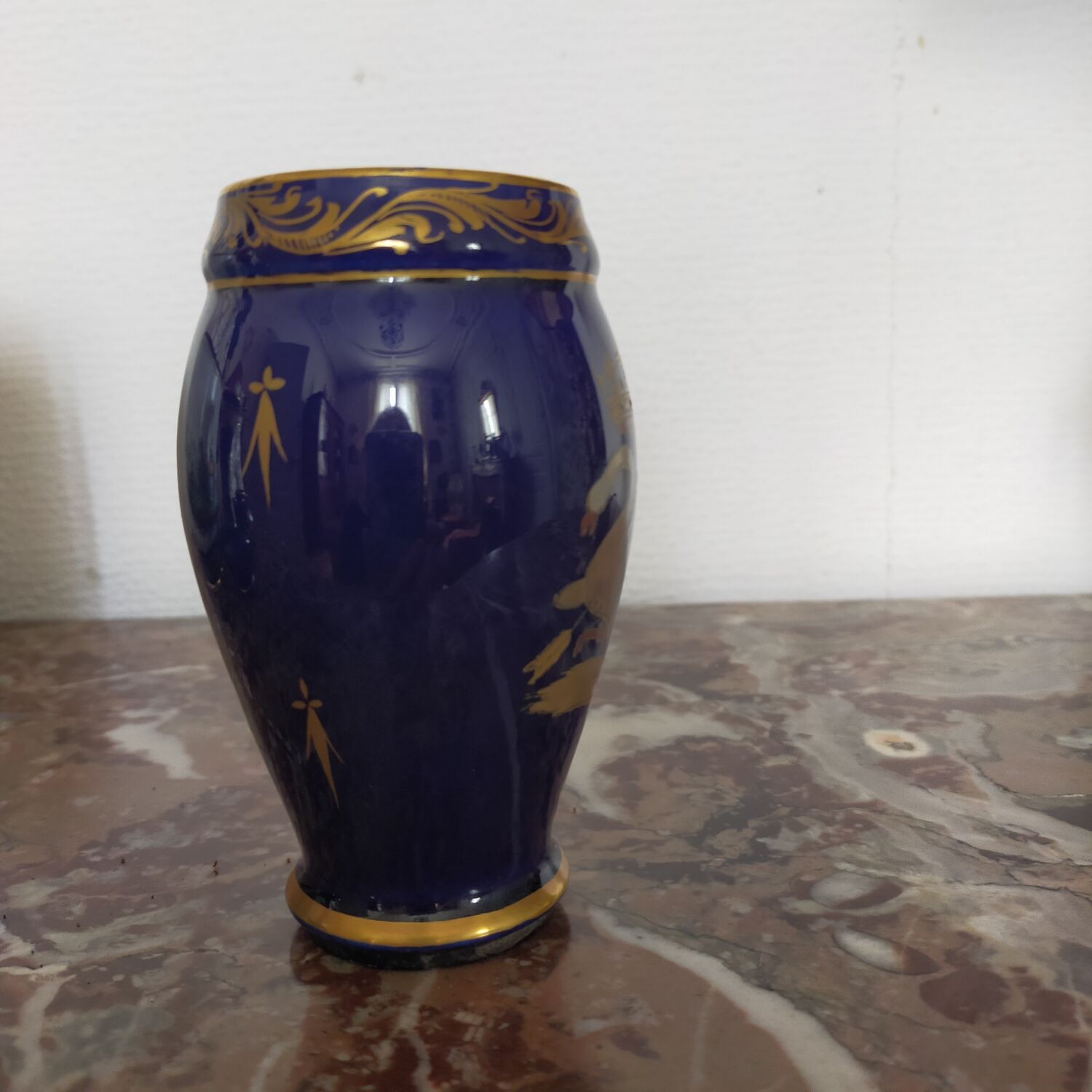 Bleu de Tours earthenware vase