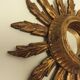 Old golden wood sun mirror 27cm