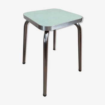 Vintage mint green formica and aluminum stool