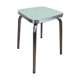Tabouret vintage alu et formica vert mint