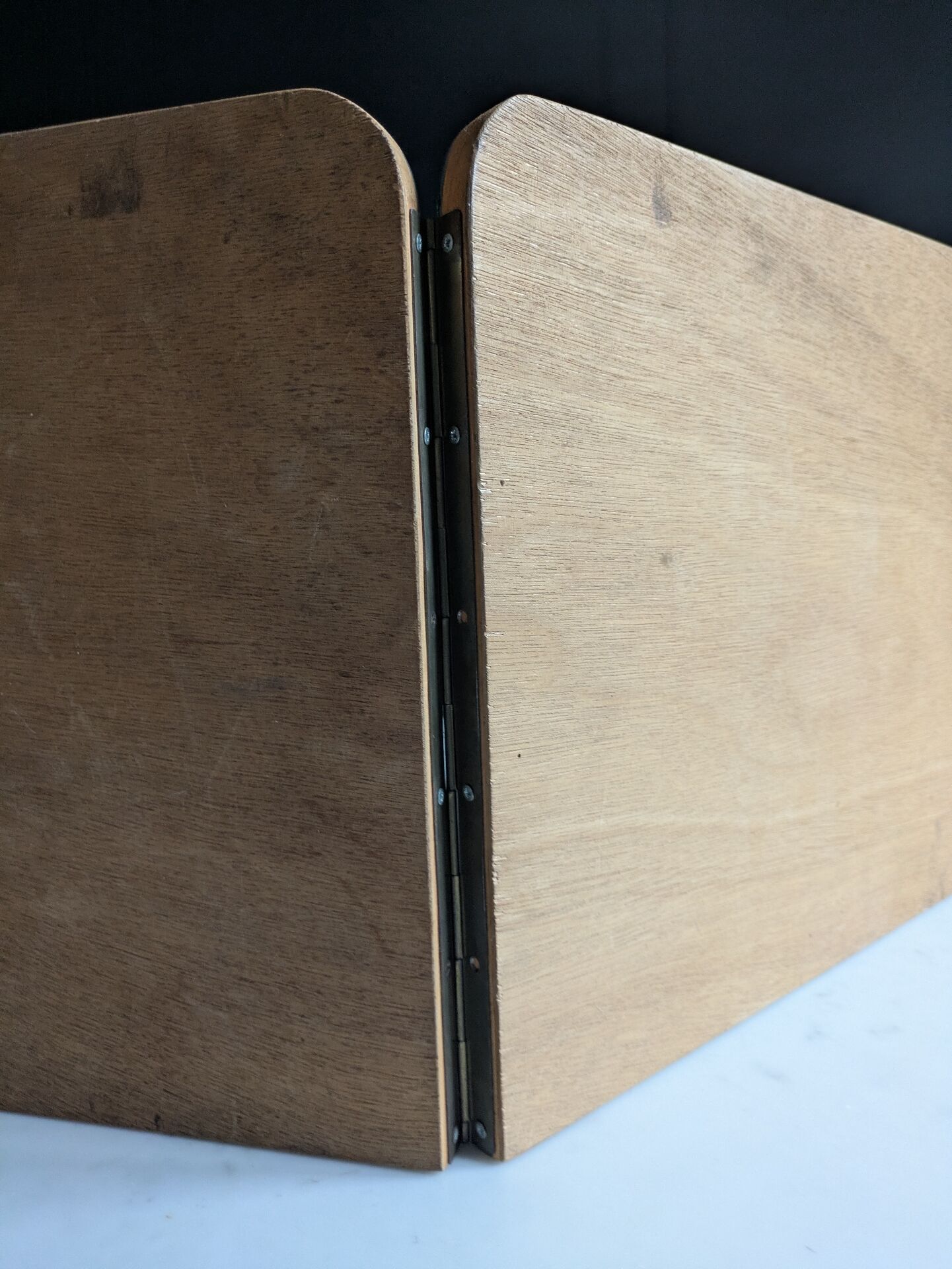 Mid-century tabletop triptych dressing mirror