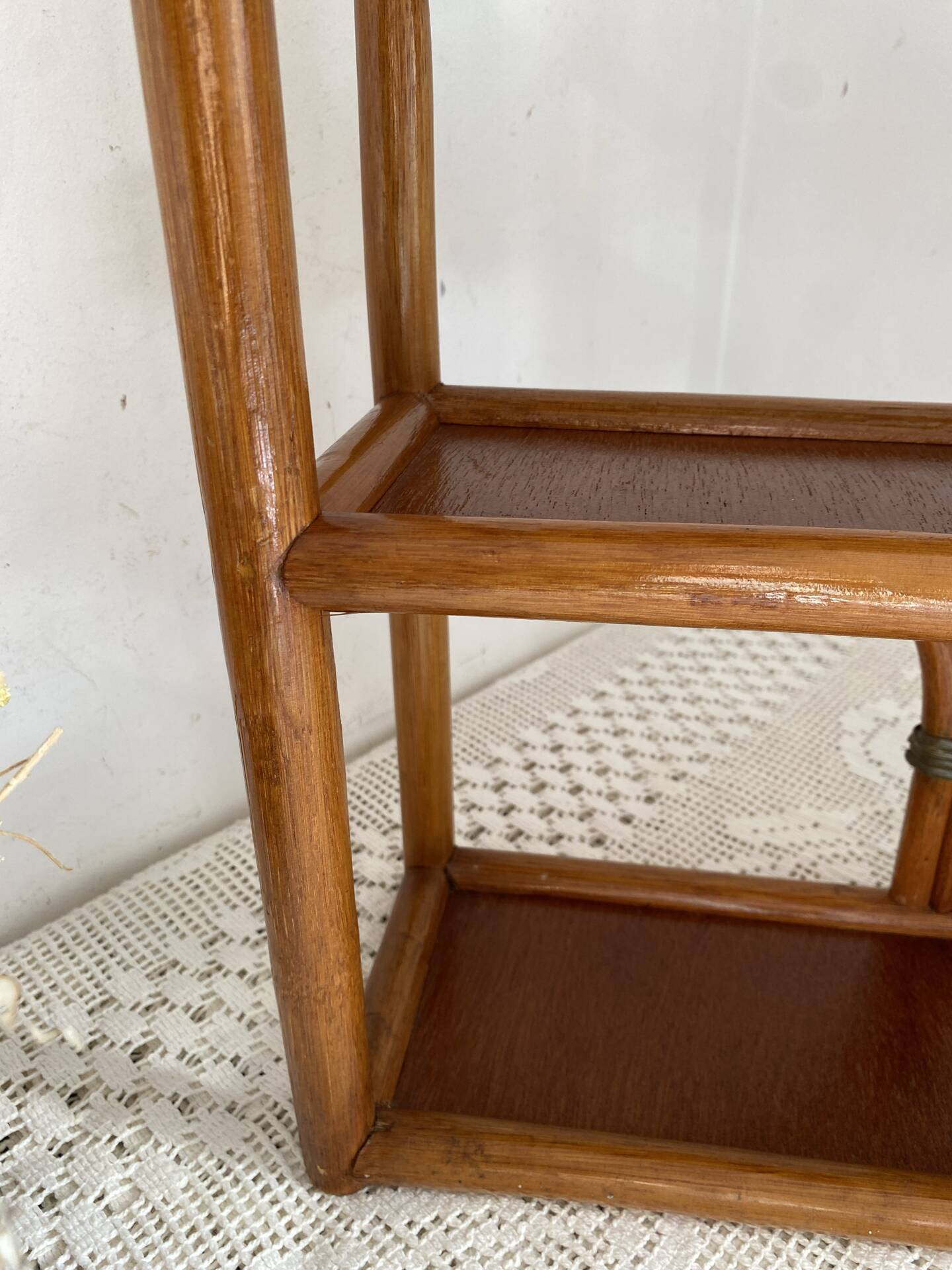 Bamboo and rattan shelf, 1970s