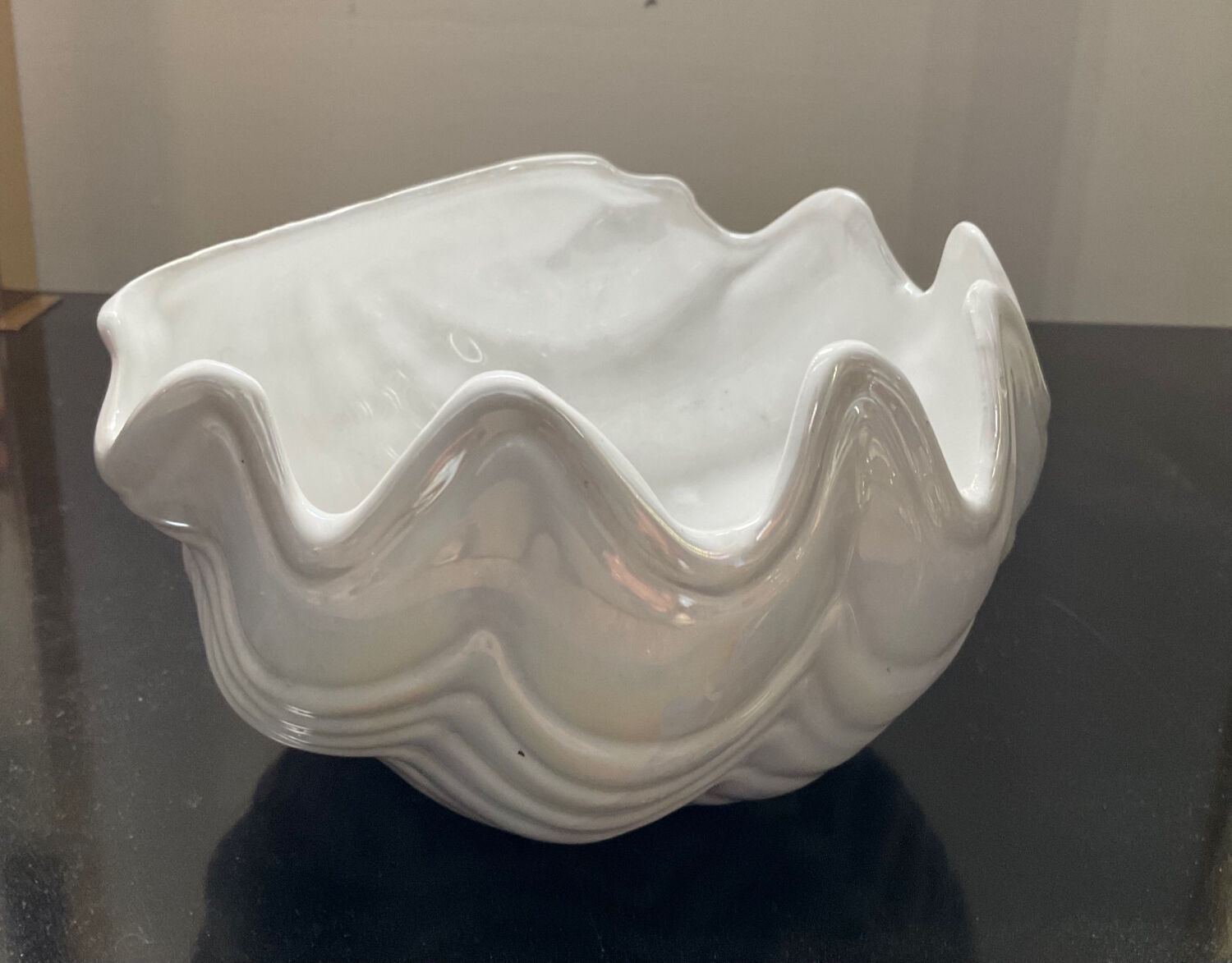 Empty vintage pocket ceramic shell