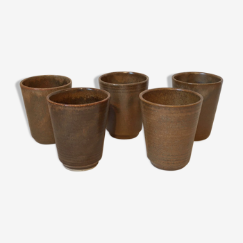 Lot de 5 tasses en grès de la Manufacture Digoin