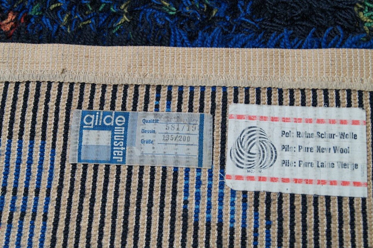 Abstract high pile rya rug from Gilde Muster, 1970