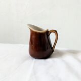 4 pieces mismatched set in brown earthenware 40s 50s vintage