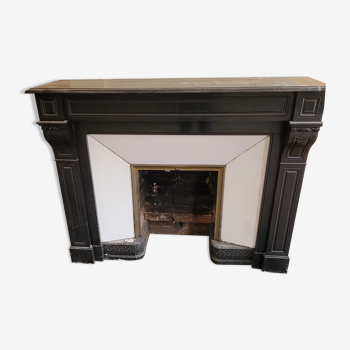 Belgian black marble fireplace without veining