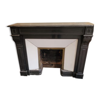 Belgian black marble fireplace without veining