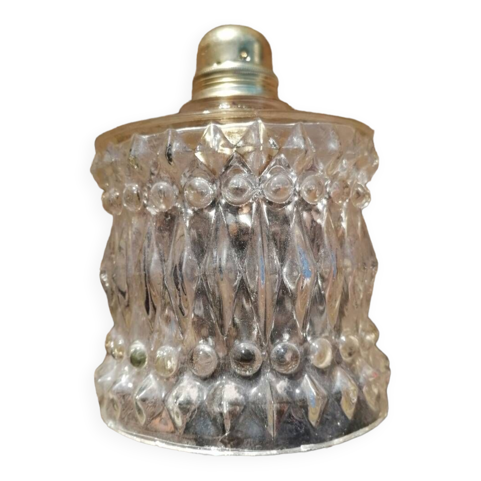 Globe hanging lamp in vintage molded glass