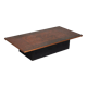 Vintage brutalist coffee table made of wood and copper