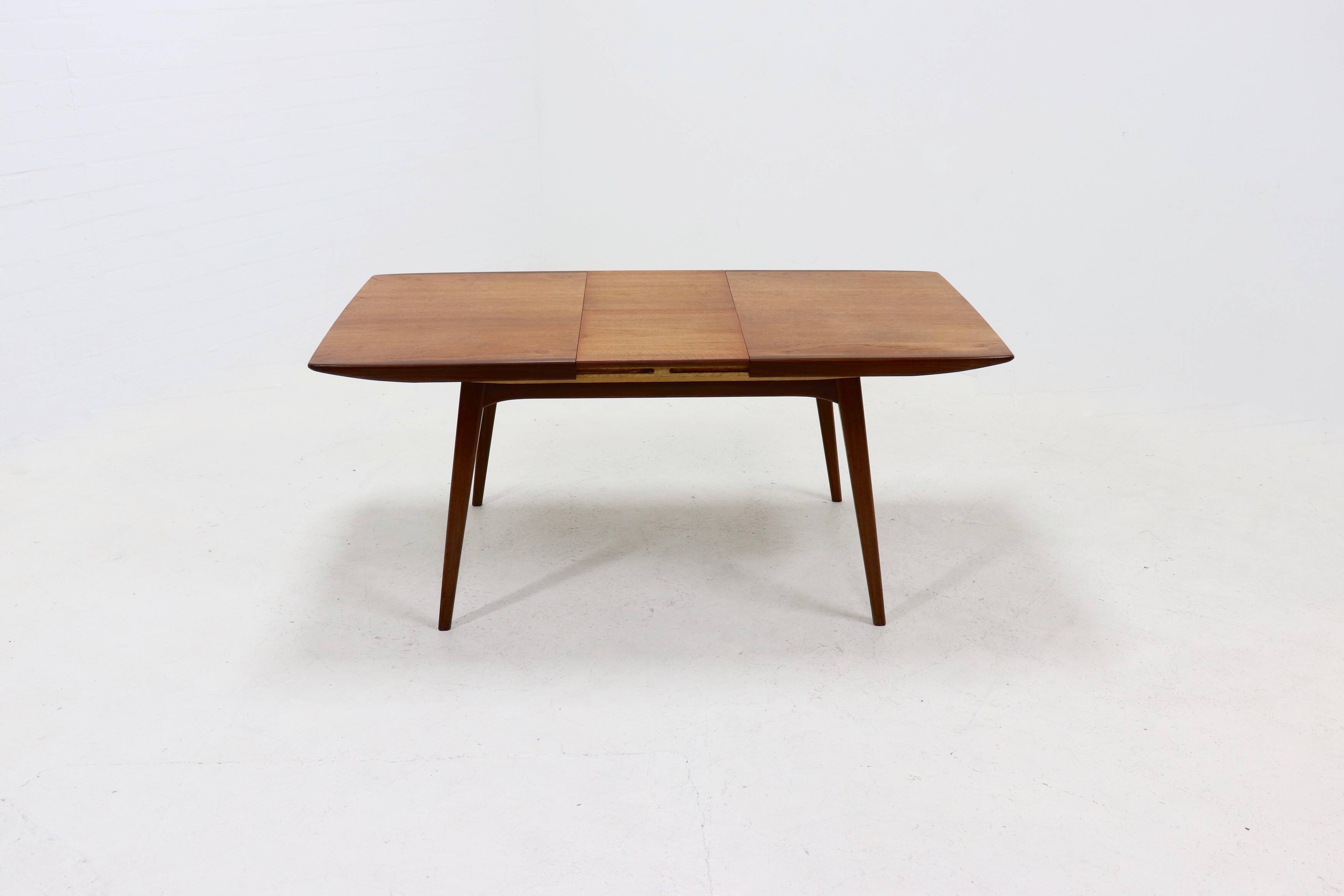Extendable Teak Dining Table by Louis van Teeffelen for WeBe 1950s