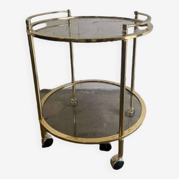 Table de bar vintage « dorée » / chariot de bar / table d’appoint
