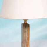 Vintage bedside lamp from the sixties, brass and natural stone Boho.