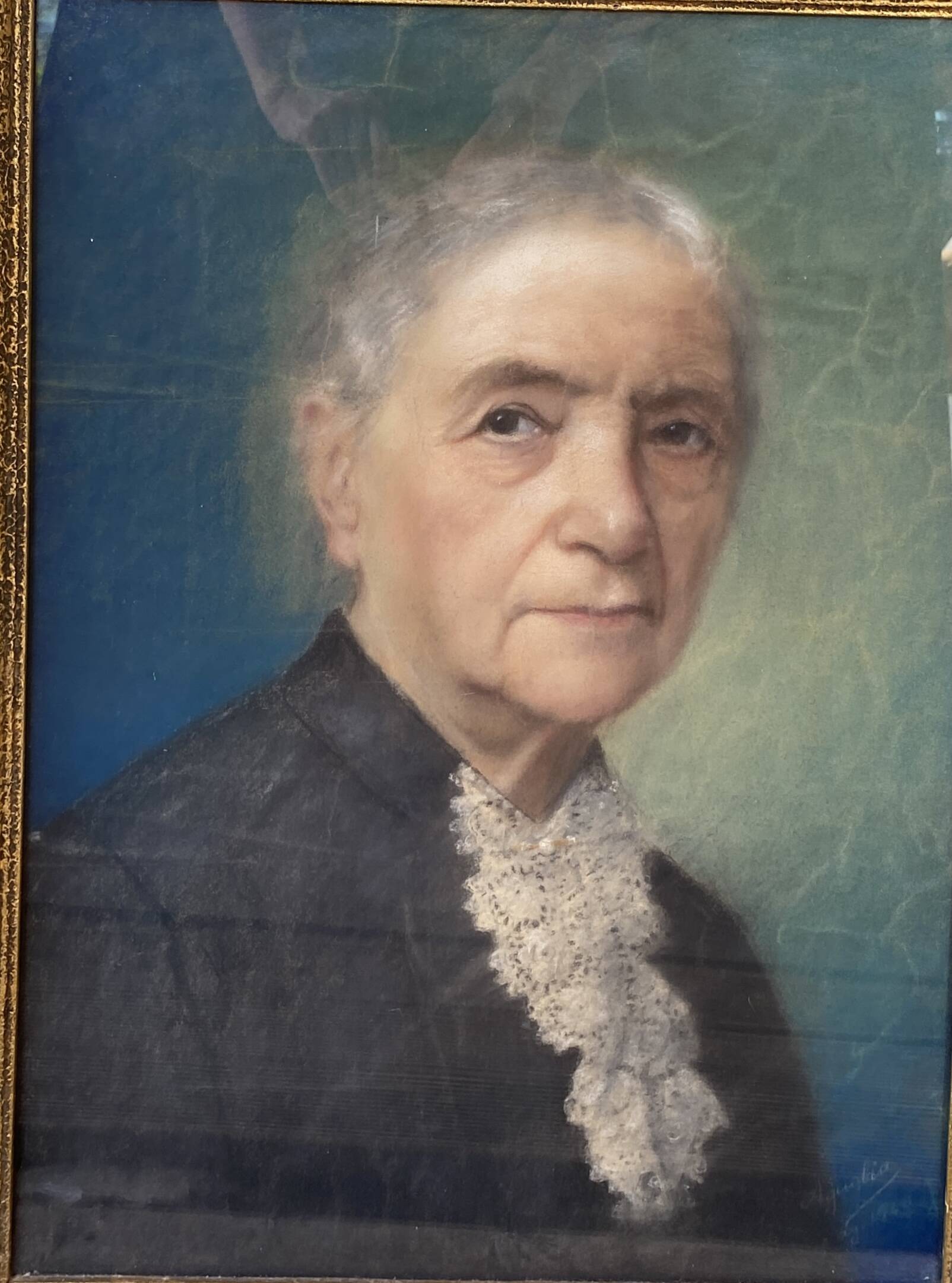 Portrait pastel encadré
