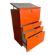 1980 Brown Wood Chest of Drawers with Fold-Out Work Surface and Angled Desktop