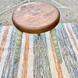 Tripod stool feet coil mint green color