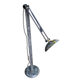 Vintage Italian floor lamp with gray marble effect and oval dome