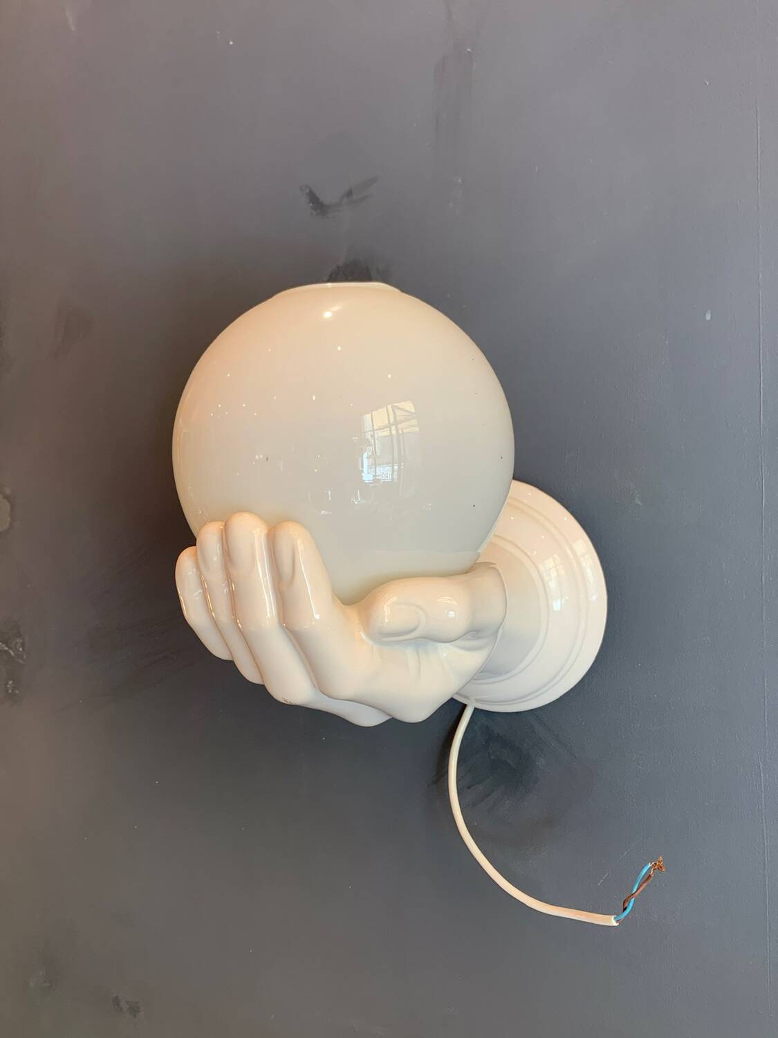 Handmade ceramic wall lamp from the 80s