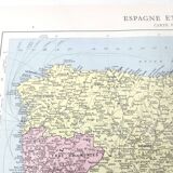 Spain and Portugal vintage map 43x43cm from 1950