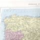 Carte Espagne et Portugal vintage 43x43cm de 1950