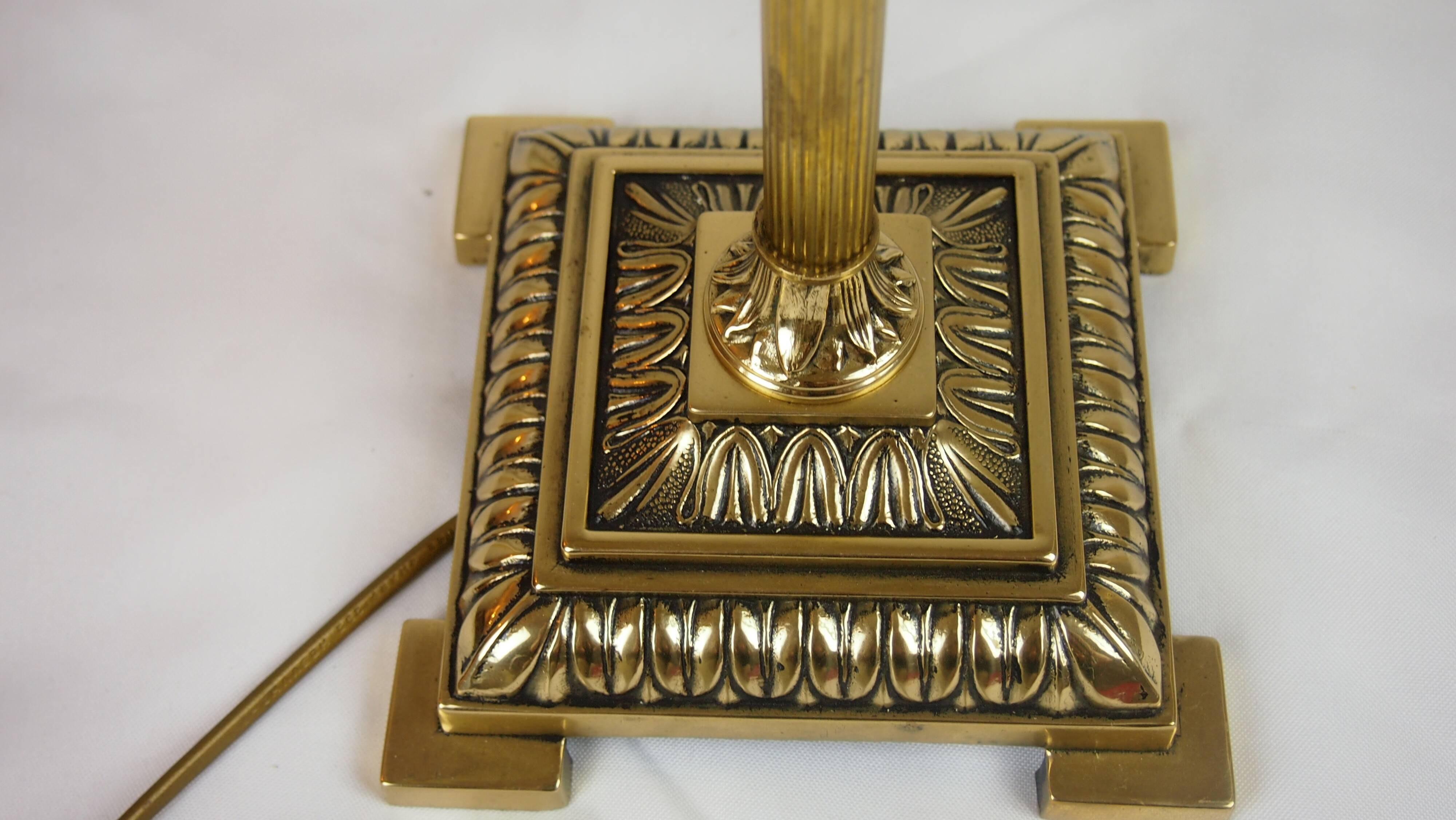 Empire Table/Desk Lamp, Antique Column, Neo-Classical, Gilded Bronze