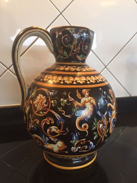 Vase in Gien with Renaissance decorations