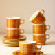 6 tasses avec sous-tasses -  motif vintage - Hornsea England modèle Saffron