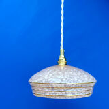 Vintage pink and gold clichy glass lampshade pendant light
