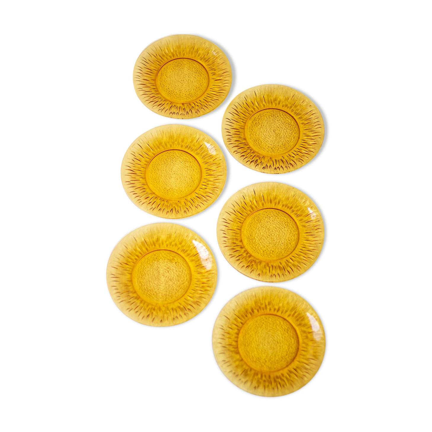 6 assiettes à dessert modèle soleil, Vereco France
