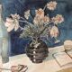 Cubist still life with bouquet, signed R. Caly 1948