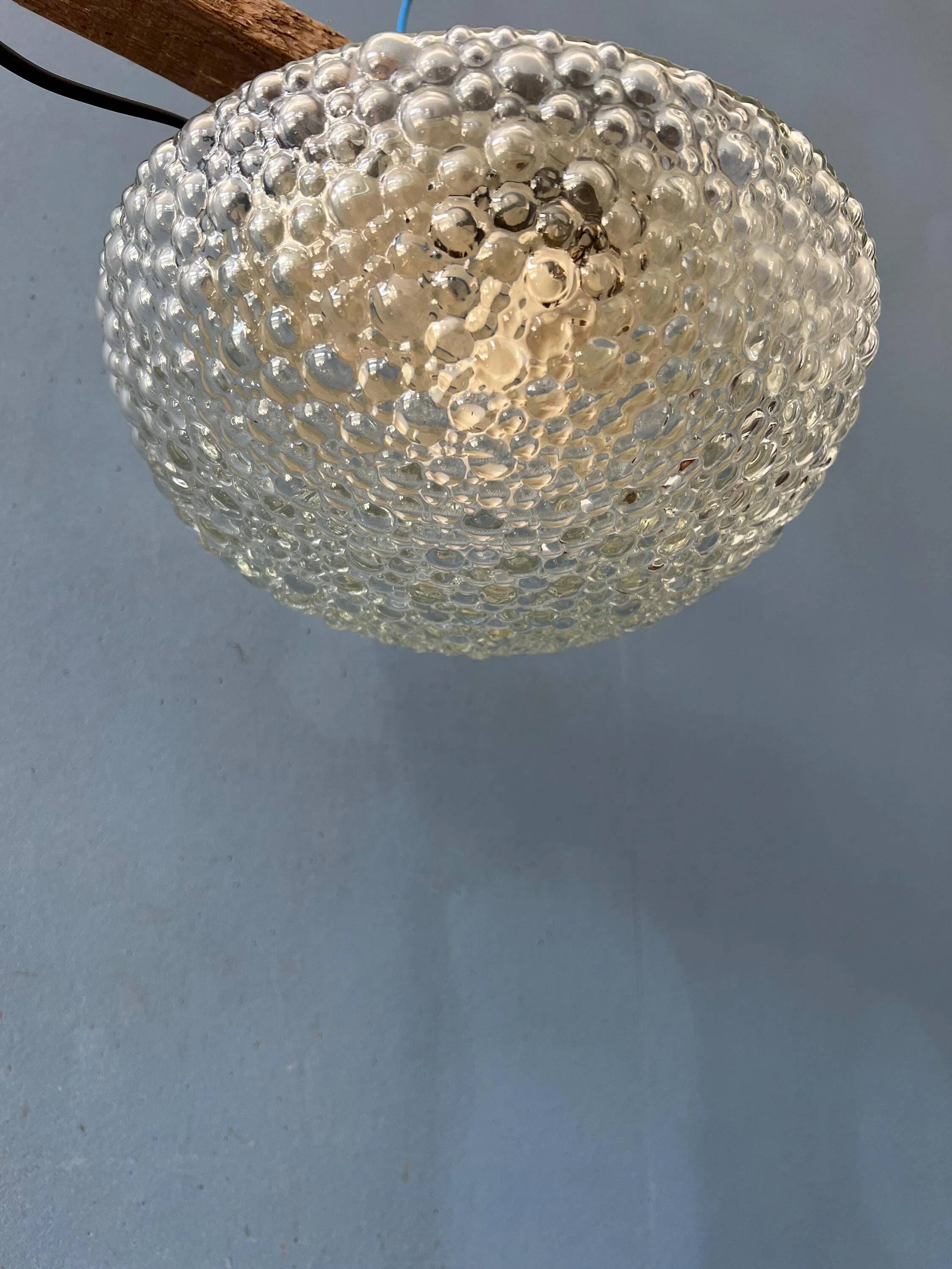 Vintage glass ceiling light by Helena Tynell for Glashütte Limburg