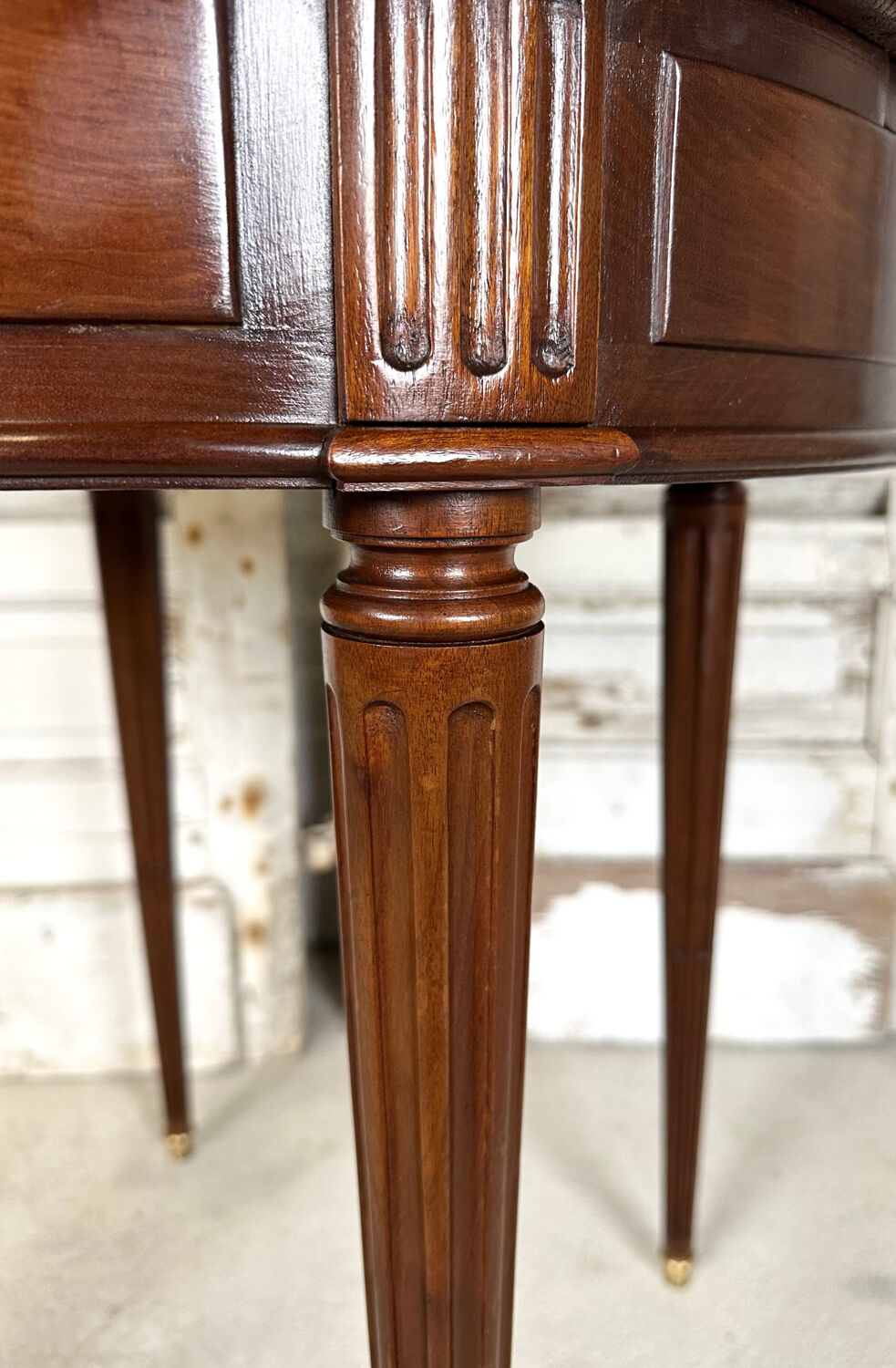 Louis XVI style mahogany hot water bottle table