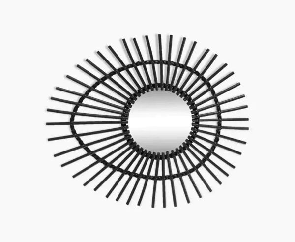 Miroir en rotin forme libre