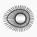 Free-form rattan mirror