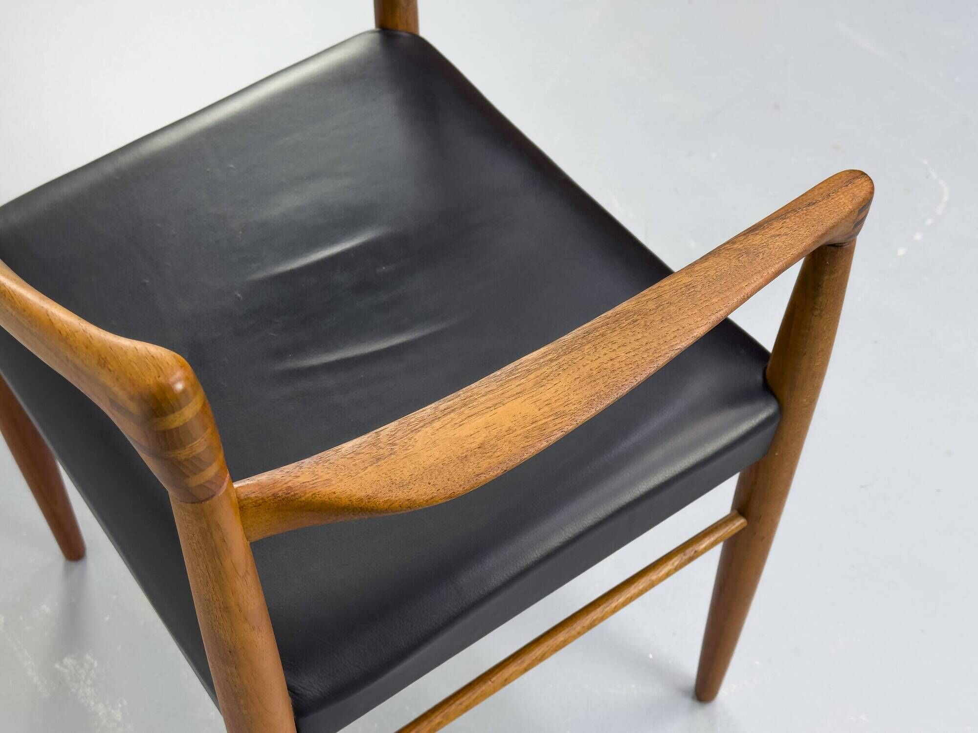 Teak and Leather Armchair by H. W. Klein for Bramin, 1960s