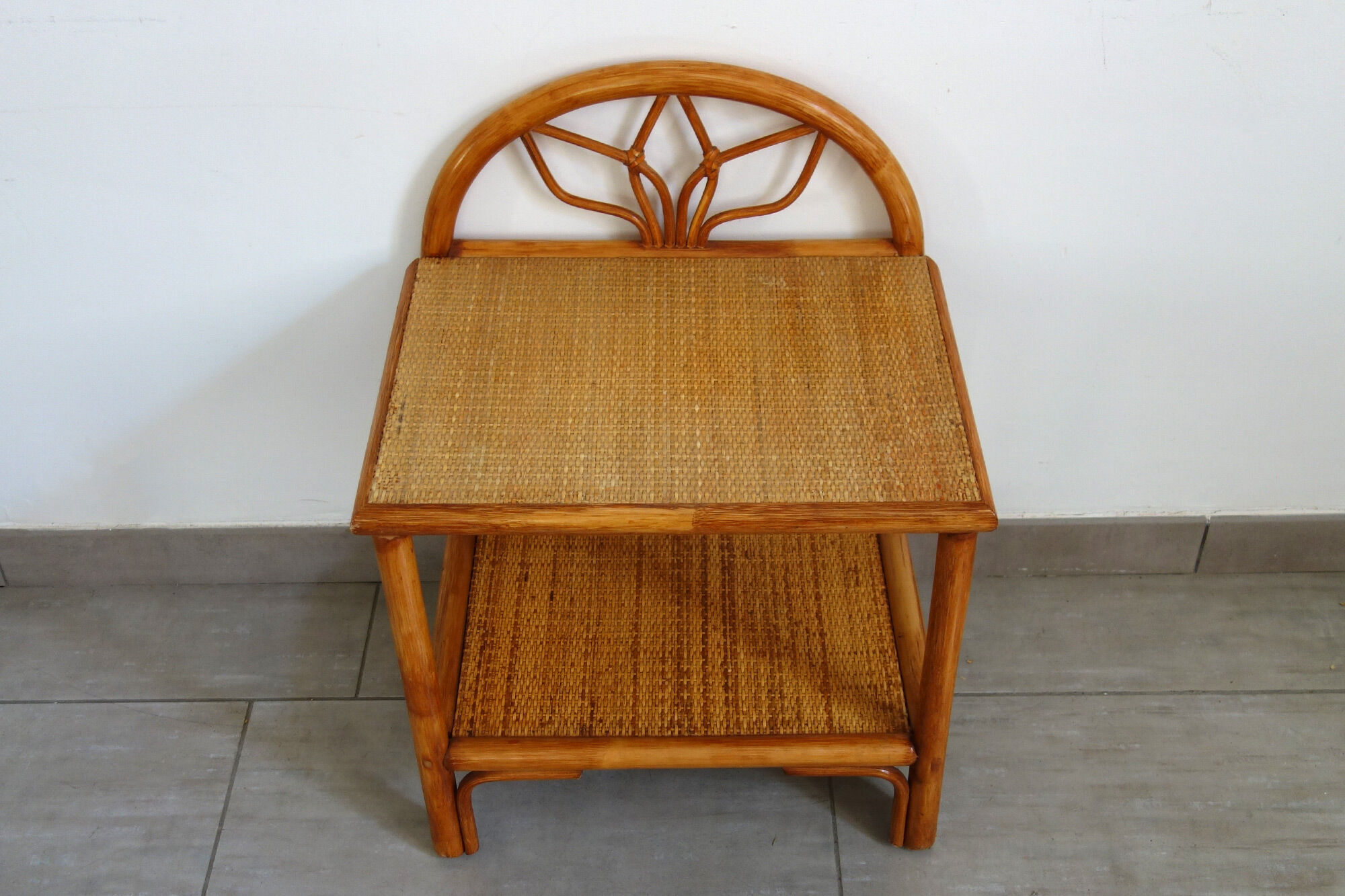 Vintage rattan bedside